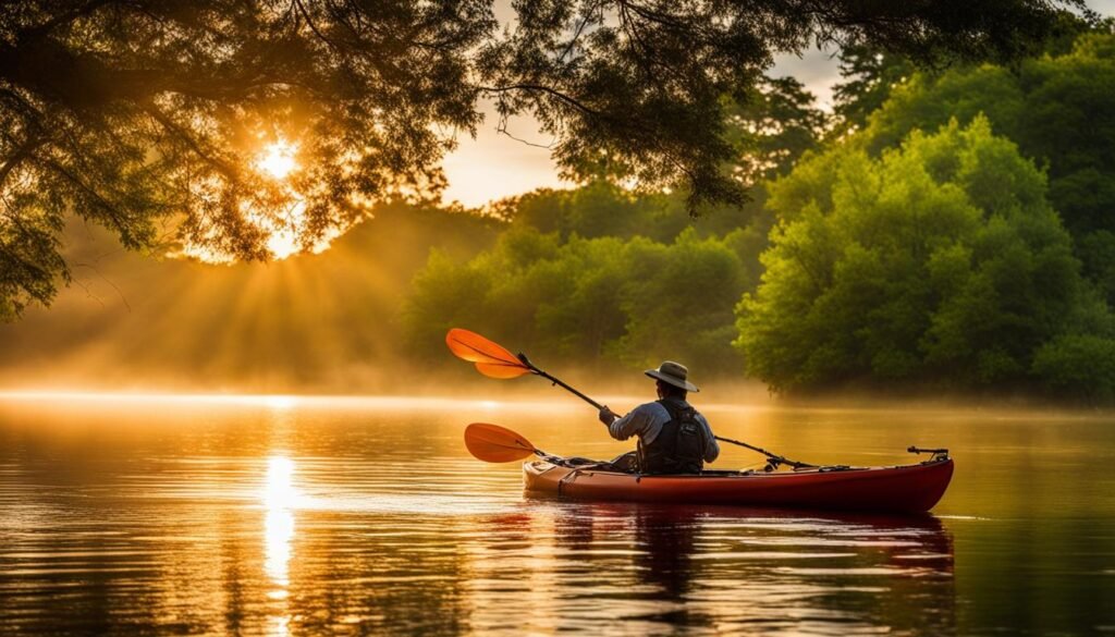 fly fishing from a kayak